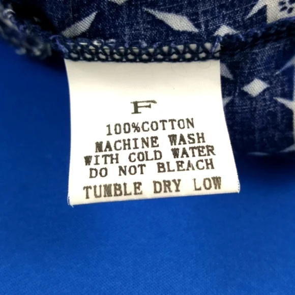 Boho Blue and White Peasant Top (F=M-L) - Picture 11 of 12